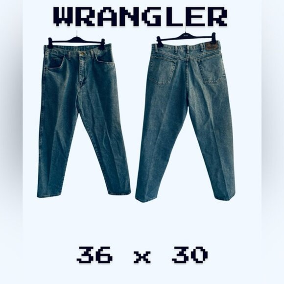 👛 (ANY 2/$30) VIntage WRANGLER 36 x 30 Heavy Cotton Relaxed Tapered Jeans - Picture 2 of 5
